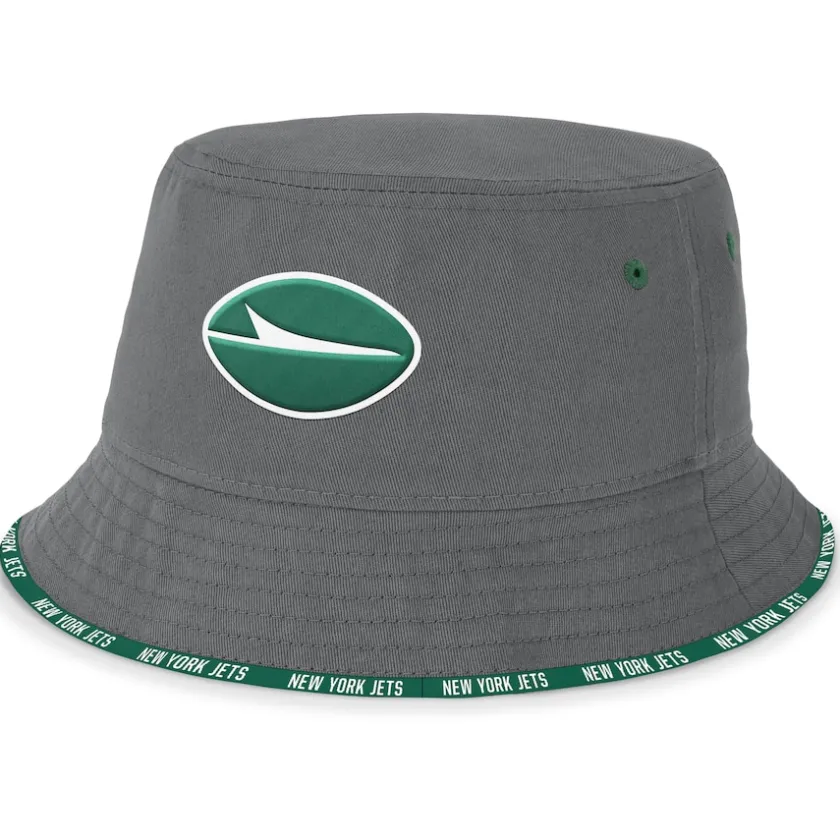 Hats|Men^New York Jets Men's Fanatics Graphite Backup Bucket Hat
