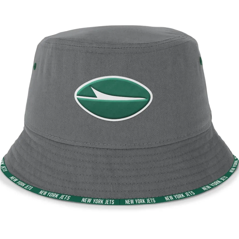 Hats|Men^New York Jets Men's Fanatics Graphite Backup Bucket Hat