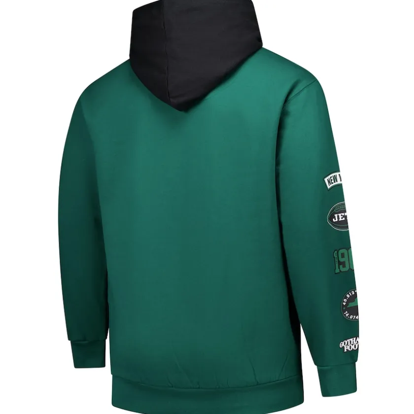 Big & Tall^New York Jets Men's Fanatics Green Big & Tall Patched Out Pullover Hoodie