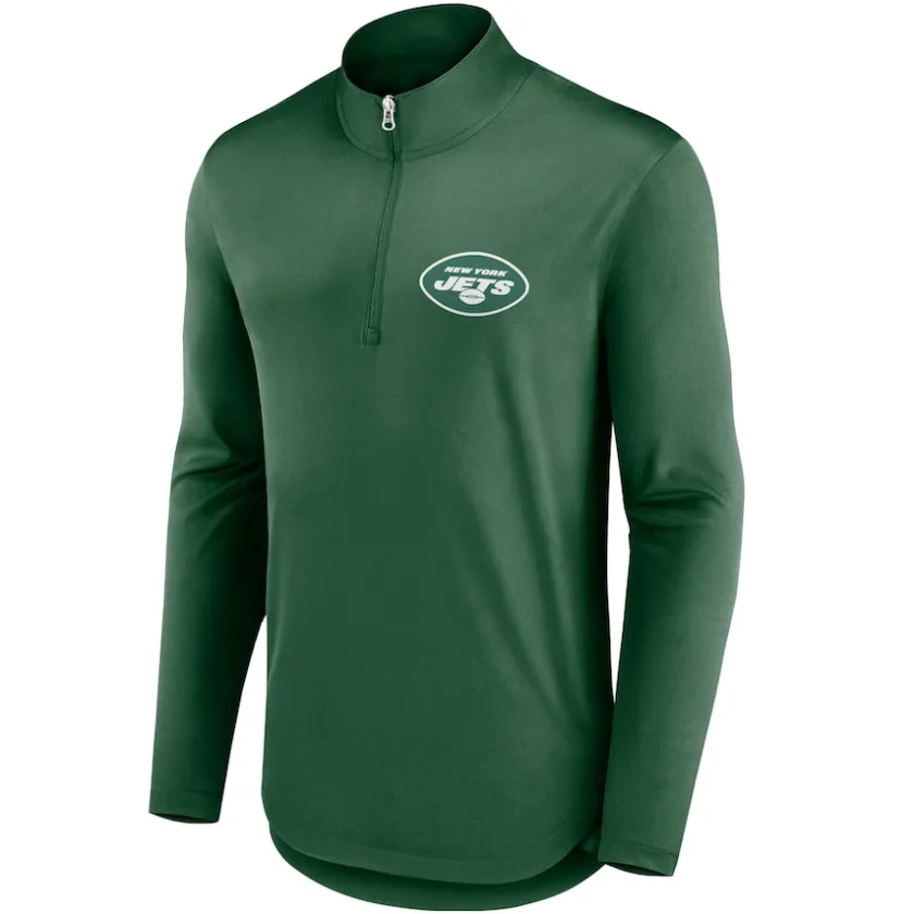 Jackets|Sweatshirts & Fleece^New York Jets Men's Fanatics Green Quarterback Quarter-Zip Top