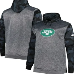 Sweatshirts & Fleece|Men^New York Jets Men's Fanatics Heather Charcoal Big & Tall Camo Pullover Hoodie