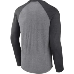T-Shirts|Men^New York Jets Men's Fanatics Heather Gray/Charcoal Tri-Blend Raglan Long Sleeve T-Shirt