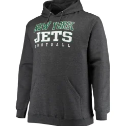 Sweatshirts & Fleece|Men^New York Jets Men's Fanatics Heathered Charcoal Big & Tall Practice Pullover Hoodie