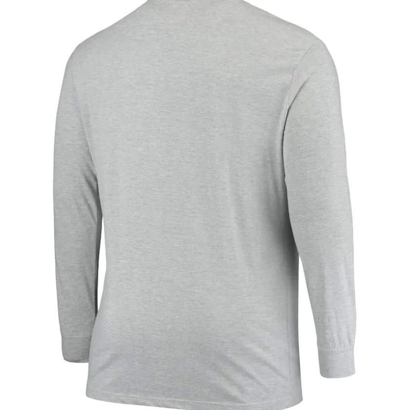 Big & Tall|Long Sleeved^New York Jets Men's Fanatics Heathered Gray Big & Tall Practice Long Sleeve T-Shirt