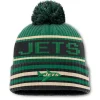 Knit^New York Jets Men's Fanatics Kelly Green/Black Blindside Cuffed Knit Hat With Pom