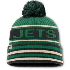 Knit^New York Jets Men's Fanatics Kelly Green/Black Blindside Cuffed Knit Hat With Pom