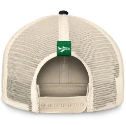 Hats|Men^New York Jets Men's Fanatics Natural/Black Diamond Stripe Trucker Adjustable Hat