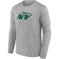 Long Sleeved^New York Jets Men's Gray Secondary Logo Long Sleeve T-Shirt