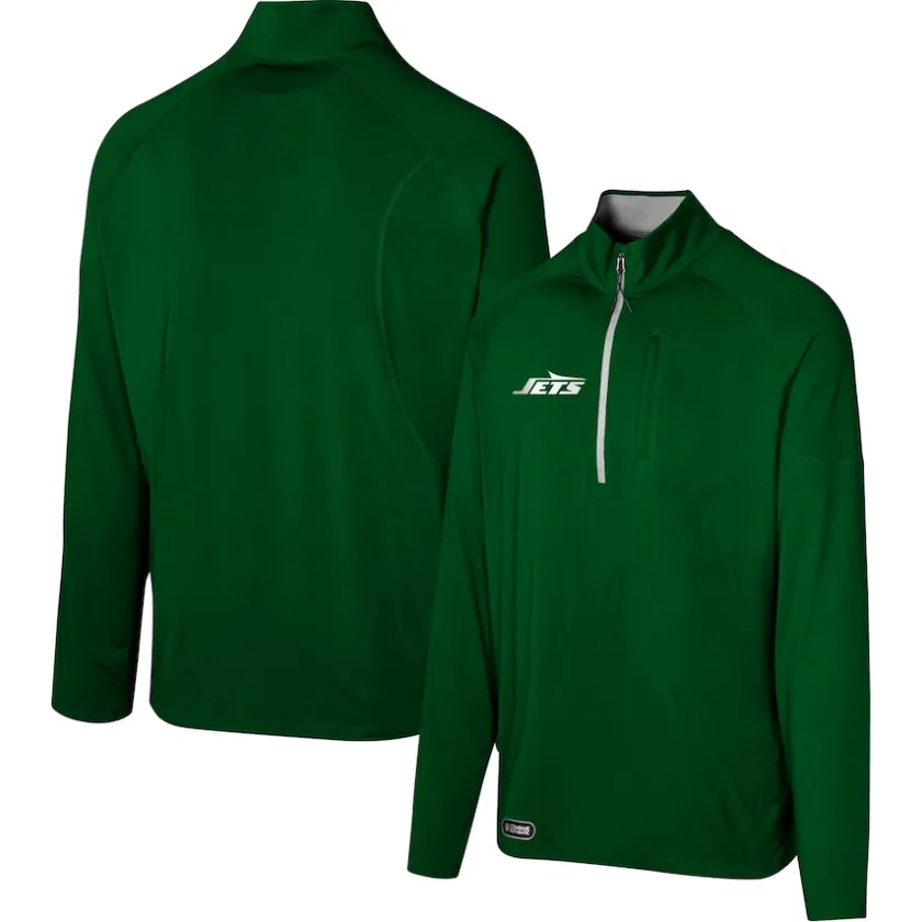 Jackets^New York Jets Men's Green Grind Iron Quarter-Zip Top