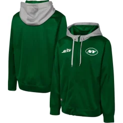 Jackets^New York Jets Men's Green Replay Fashion Graphic Full-Zip Hoodie Jacket