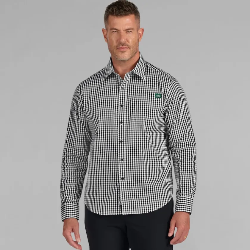 Sweaters & Dress Shirts^New York Jets Men's J. Palmer Black Dual Threat Long Sleeve Button-Up Shirt