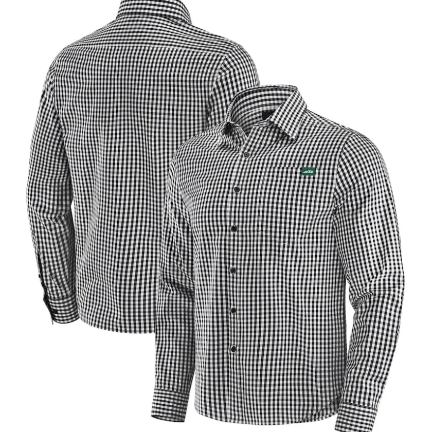 Sweaters & Dress Shirts^New York Jets Men's J. Palmer Black Dual Threat Long Sleeve Button-Up Shirt