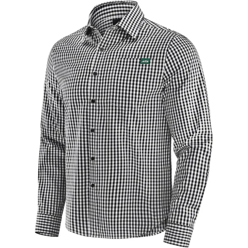 Sweaters & Dress Shirts^New York Jets Men's J. Palmer Black Dual Threat Long Sleeve Button-Up Shirt
