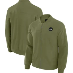 Jackets^New York Jets Men's J. Palmer Olive Lightweight Cover-4 Tri-Blend Full-Zip Jacket