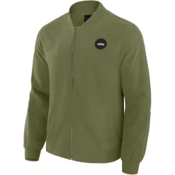 Jackets^New York Jets Men's J. Palmer Olive Lightweight Cover-4 Tri-Blend Full-Zip Jacket