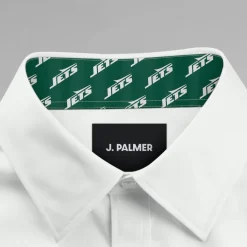 Sweaters & Dress Shirts^New York Jets Men's J. Palmer White Man-In-Motion Long Sleeve Button-Up Dress Shirt