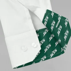 Sweaters & Dress Shirts^New York Jets Men's J. Palmer White Man-In-Motion Long Sleeve Button-Up Dress Shirt