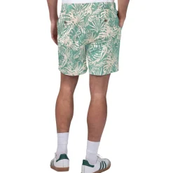 Shorts & Pants|Swimsuits^New York Jets Men's Margaritaville Green Sandwashed Monstera Print Amphib Shorts