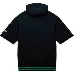 Sweatshirts & Fleece|Men^New York Jets Men's Mitchell & Ness Black Pre-Game Short Sleeve Pullover Hoodie