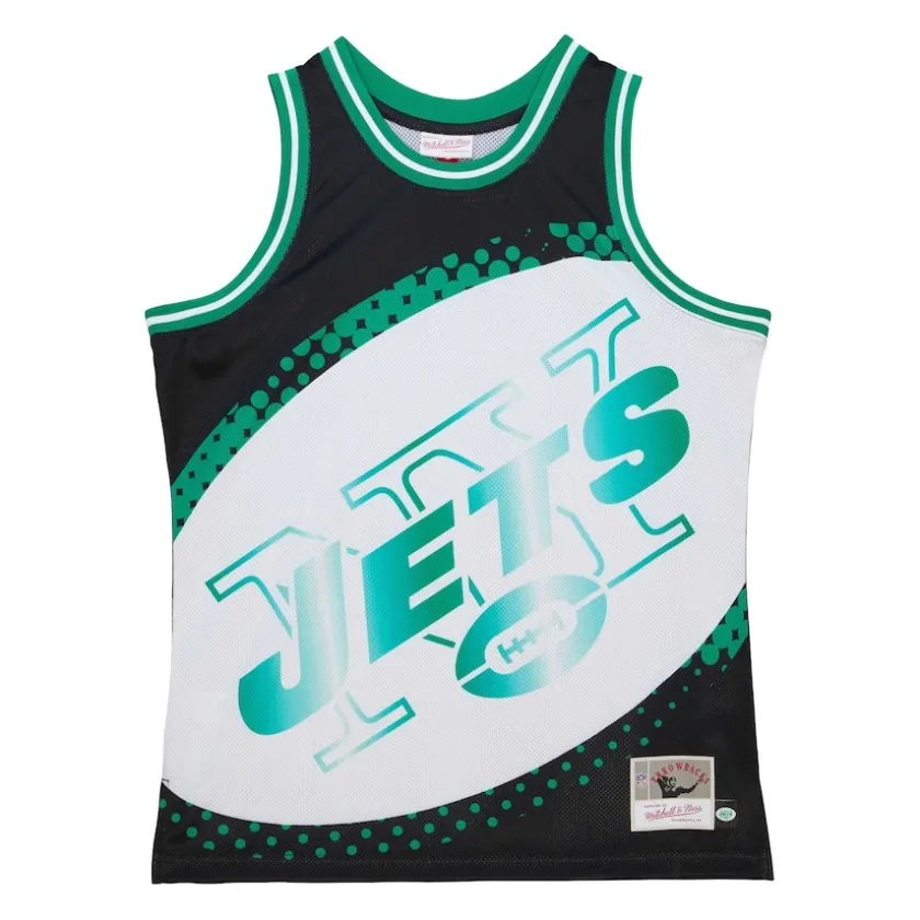 Tank Tops^New York Jets Men's Mitchell & Ness Black Big Face 7.0 Fashion Tank Top