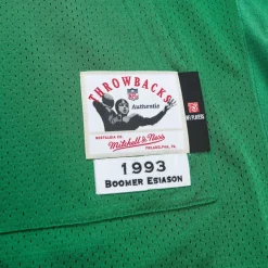 Authentic|Throwback^New York Jets Men's Mitchell & Ness Boomer Esiason Kelly Green 1993 Authentic Retired Player Pocket Jersey