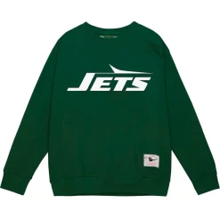 Sweatshirts & Fleece|Men^New York Jets Men's Mitchell & Ness Dark Green Basic Fleece Pullover Sweatshirt