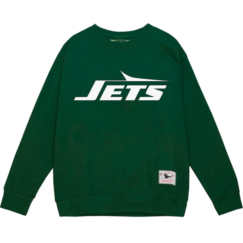 Sweatshirts & Fleece|Men^New York Jets Men's Mitchell & Ness Dark Green Basic Fleece Pullover Sweatshirt