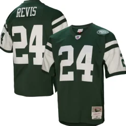 Replica|Throwback^New York Jets Men's Mitchell & Ness Darrelle Revis Green Legacy Replica Jersey