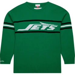 Sweaters & Dress Shirts|Sweaters^New York Jets Men's Mitchell & Ness Green Throwback 1984 Pullover Sweater