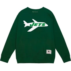 Sweatshirts & Fleece|Men^New York Jets Men's Mitchell & Ness Green Basic Fleece Pullover Sweatshirt