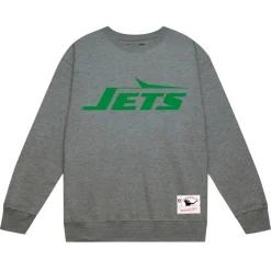 Sweatshirts & Fleece|Men^New York Jets Men's Mitchell & Ness Heather Gray Basic Fleece Pullover Sweatshirt