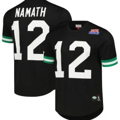 T-Shirts|Men^New York Jets Men's Mitchell & Ness Joe Namath Black Retired Player Name & Number Mesh Top