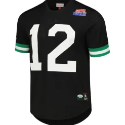 T-Shirts|Men^New York Jets Men's Mitchell & Ness Joe Namath Black Retired Player Name & Number Mesh Top