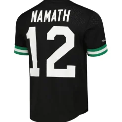 T-Shirts|Men^New York Jets Men's Mitchell & Ness Joe Namath Black Retired Player Name & Number Mesh Top