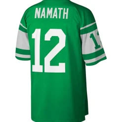 Jerseys|Men^New York Jets Men's Mitchell & Ness Joe Namath Kelly Green Legacy Replica Jersey