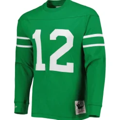 T-Shirts|Men^New York Jets Men's Mitchell & Ness Joe Namath Kelly Green Throwback Retired Player Name & Number Long Sleeve Top