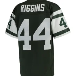 Throwback^New York Jets Men's Mitchell & Ness John Riggins Green Retired Player Legacy Replica Jersey