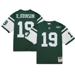 Replica|Throwback^New York Jets Men's Mitchell & Ness Keyshawn Johnson Green Legacy Replica Jersey
