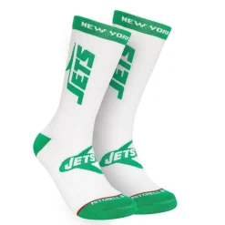 Shoes & Socks^New York Jets Men's Mitchell & Ness White Throwback Kick Off Crew Socks