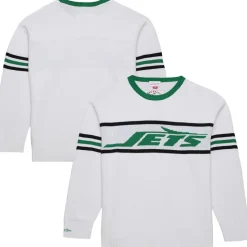 Sweaters & Dress Shirts|Sweatshirts & Fleece^New York Jets Men's Mitchell & Ness White Throwback 1984 Pullover Sweater