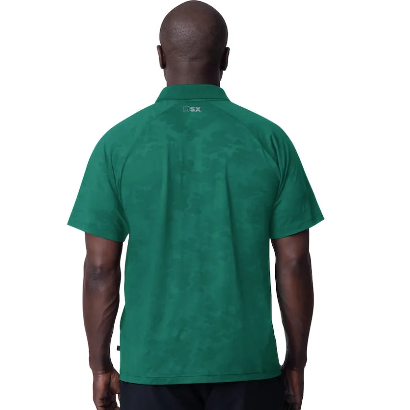 Polos^New York Jets Men's MSX By Michael Strahan Green Baseline Raglan Polo