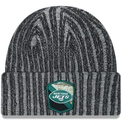 Knit^New York Jets Men's New Era Black 2023 Salute To Service Cuffed Knit Hat
