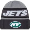 Knit^New York Jets Men's New Era Gray 2023 Sideline Tech Cuffed Knit Hat