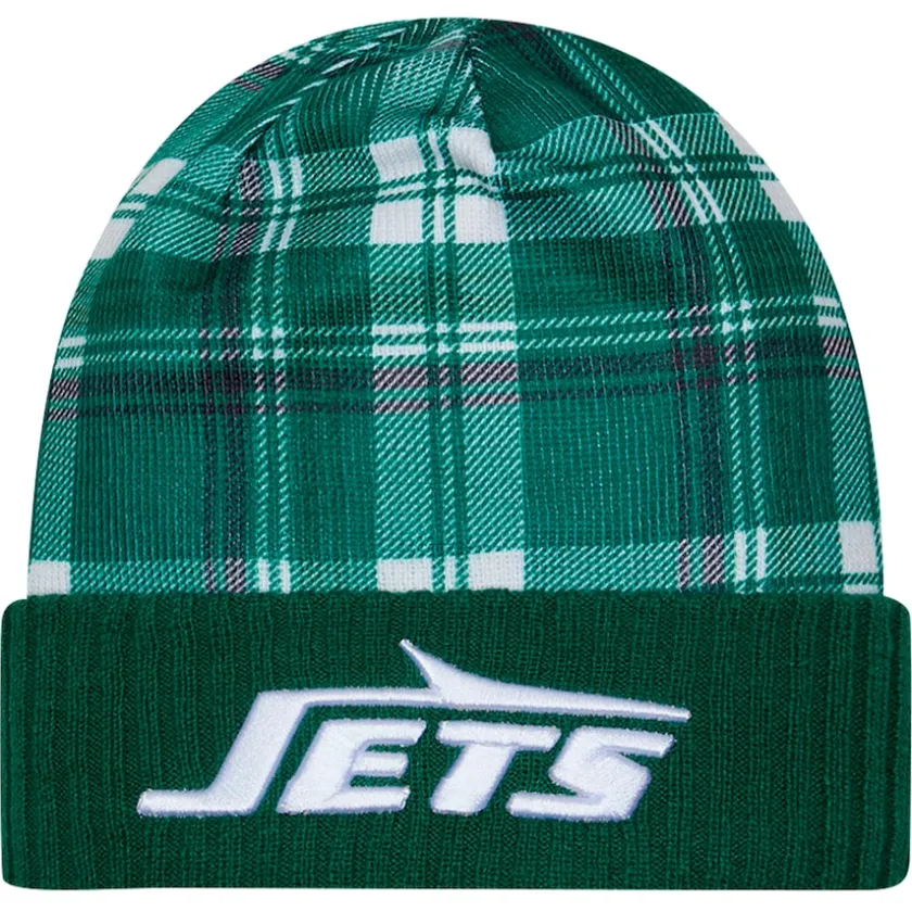 Knit^New York Jets Men's New Era Green Sideline Statement Cuffed Knit Hat