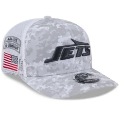 Hats|Men^New York Jets Men's New Era White 2024 Salute To Service Digital Camo 9SEVENTY Stretch-Snap Hat