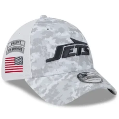 Hats|Men^New York Jets Men's New Era White 2024 Salute To Service Digital Camo 39THIRTY Flex Hat