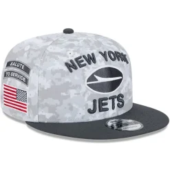 Snapback^New York Jets Men's New Era White/Graphite 2024 Salute To Service 9FIFTY Snapback Hat