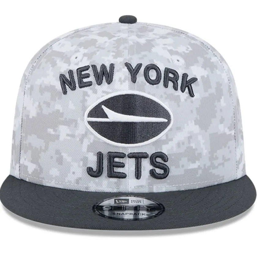 Snapback^New York Jets Men's New Era White/Graphite 2024 Salute To Service 9FIFTY Snapback Hat