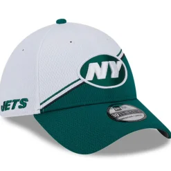 Flex^New York Jets Men's New Era White/Green 2023 Sideline 39THIRTY Flex Hat