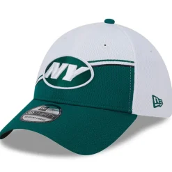 Flex^New York Jets Men's New Era White/Green 2023 Sideline 39THIRTY Flex Hat